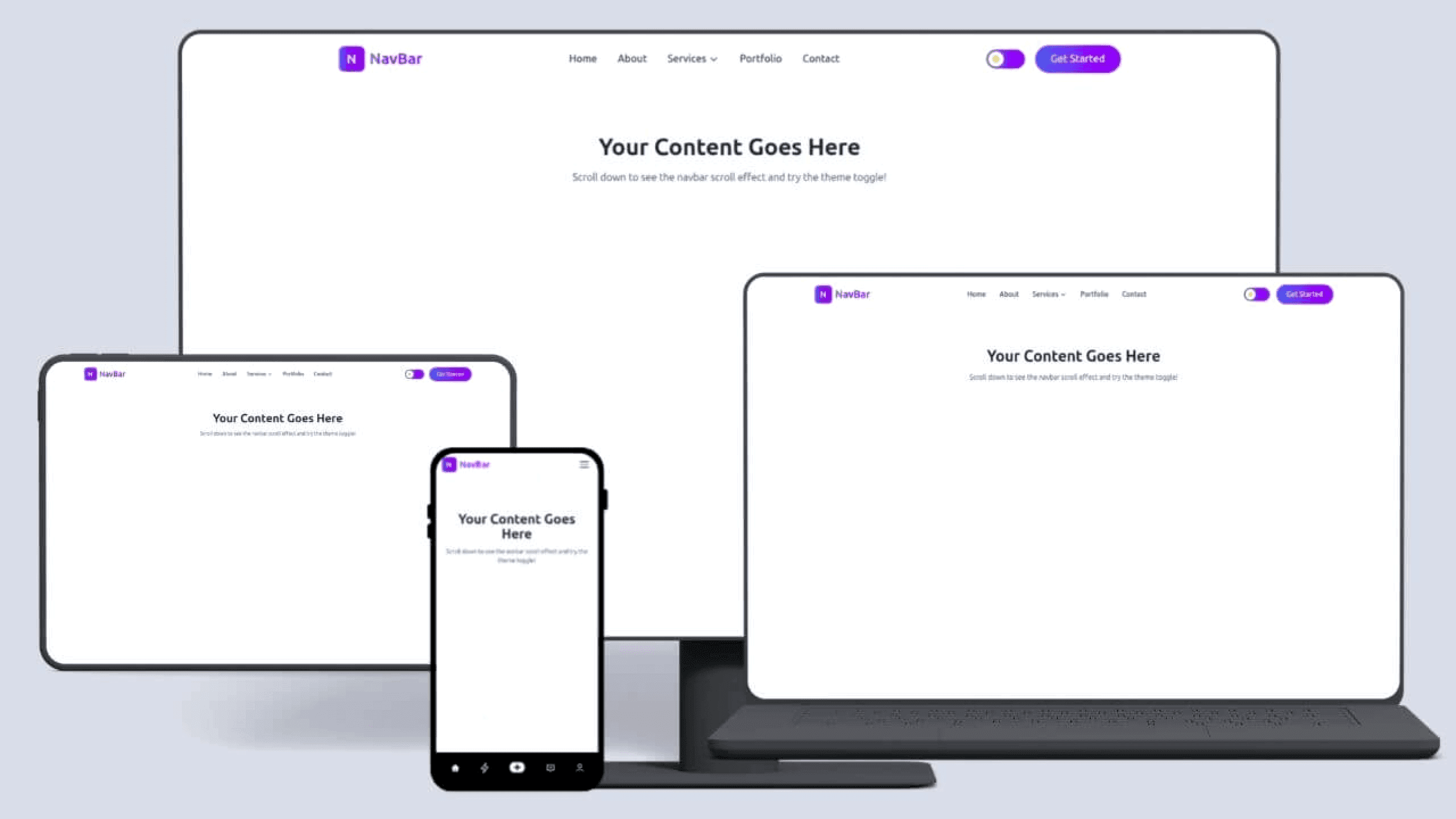 HTML Tailwind CSS Navbar Template Free Download Source Code