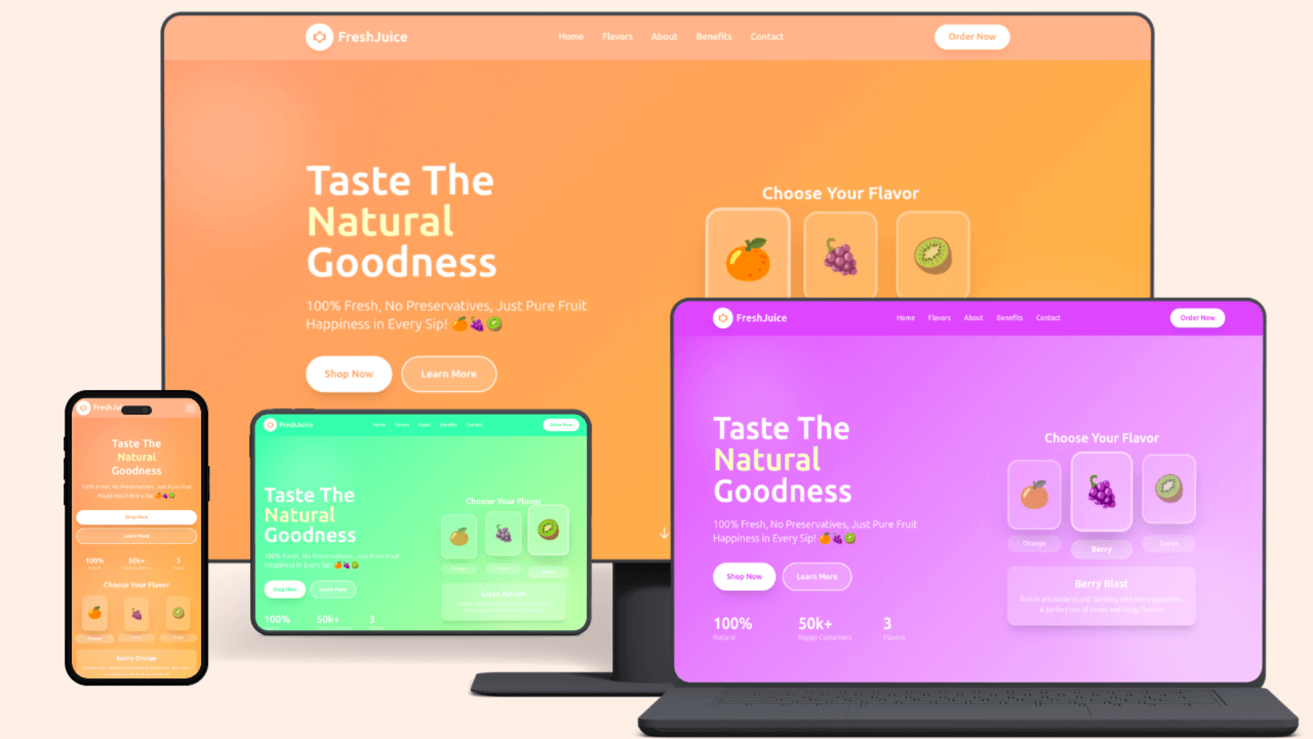 HTML Tailwind CSS Animated Juice Landing Page Free Download Template